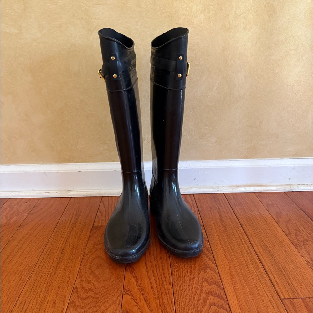 Ralph Lauren Black Tall Rain Boots
